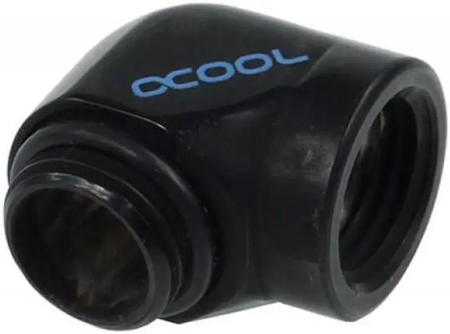 Alt view image 3 of 3 - Alphacool G1/4 Male to Female L-Connector - Black (17045)