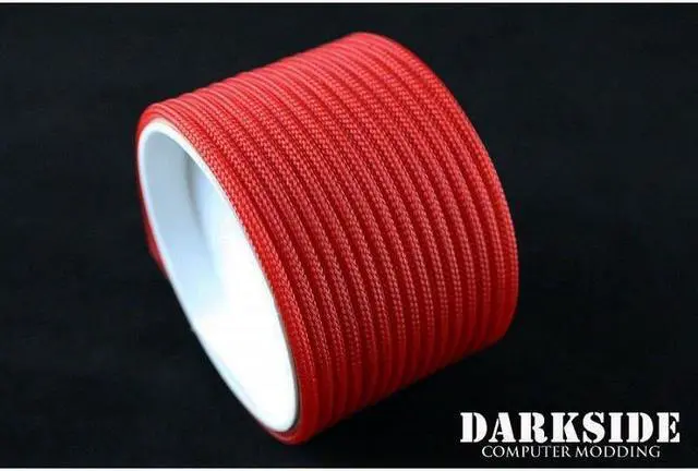 Main image of Darkside 4mm (5/32") High Density Cable Sleeving - Red UV (DS-HD4-GRN)