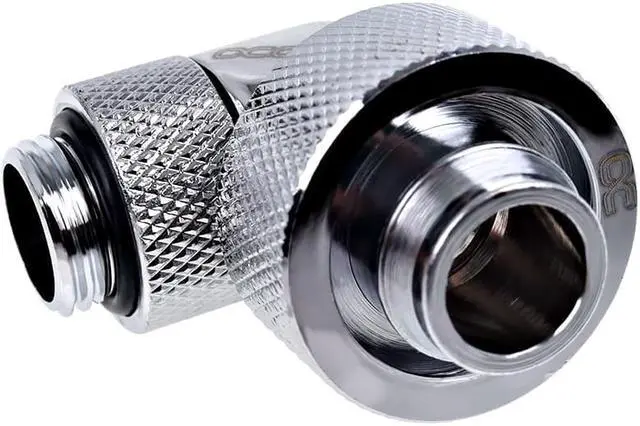 Alt view image 3 of 3 - Alphacool Eiszapfen 1/2" ID x 3/4" OD G1/4 90Â° Rotatable Compression Fitting - Chrome (17243)