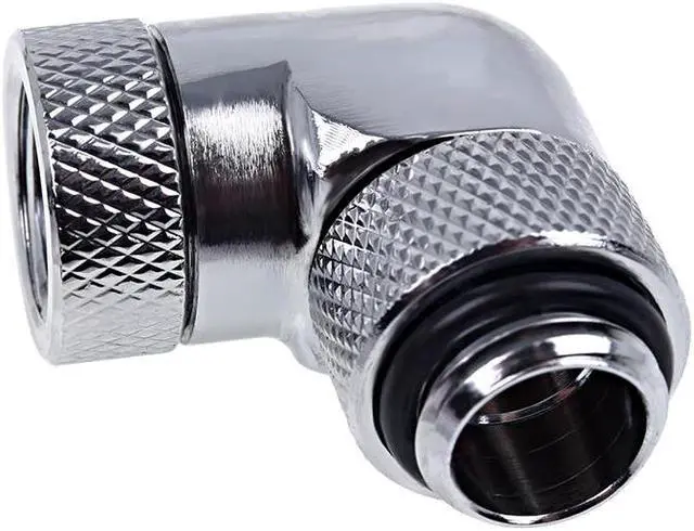 Main image of Alphacool Eiszapfen G1/4" 90Â° Dual Rotary Male to Female L-Connector - Chrome (17261)