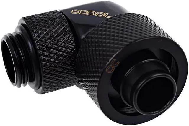 Alt view image 3 of 6 - Alphacool Eiszapfen 3/8" ID x 5/8" OD G1/4 90° Rotatable Compression Fitting - Black (17236)