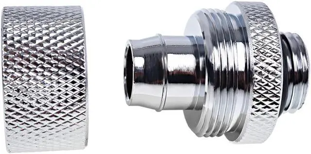 Alt view image 3 of 4 - Alphacool Eiszapfen 3/8" ID x 5/8" OD G1/4 Compression Fitting - Chrome Sixpack (17235)