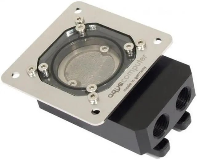 Main image of Aquacomputer Filter with stainless steel mesh, ball valves and mounting plate G1/4 (34018)