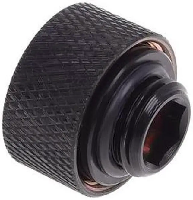 Main image of Alphacool HT 13mm HardTube Compression Fitting G1/4 for Plexi or Brass Tubes - Knurled - Deep Black - Six Pack (17383)