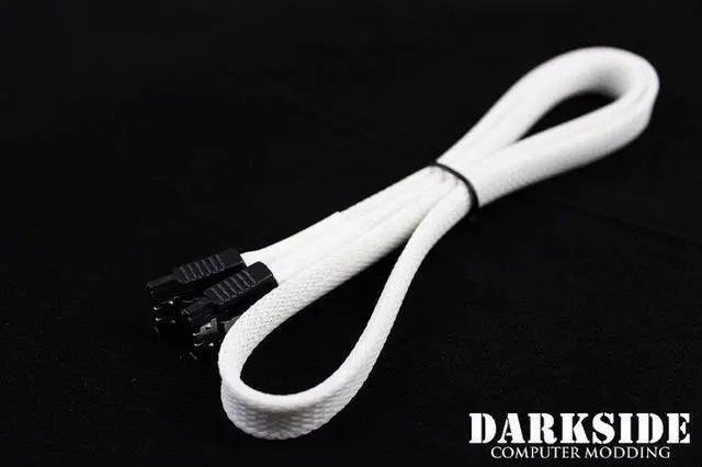 Main image of Darkside 60cm (24") SATA 3.0 180° to 180° Data Cable with Latch - White (DS-0167)