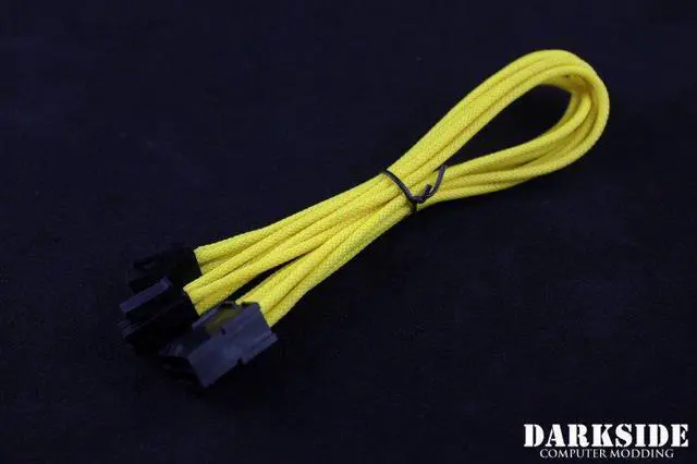 Main image of Darkside 4+4 EPS 12" (30cm) HSL Single Braid Extension Cable - Yellow II UV (DS-0435)