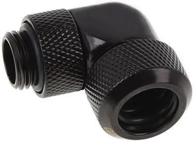 Alt view image 2 of 3 - Alphacool Eiszapfen 13mm HardTube Compression Fitting 90° Rotatable G1/4 - Knurled - Deep Black (17393)