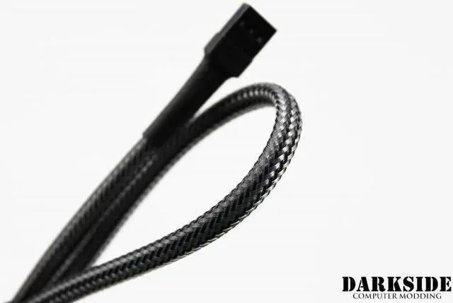 Main image of Darkside 3-Pin 50cm (19.5") M/F Fan Sleeved Cable - Graphite Metallic (DS-0249)