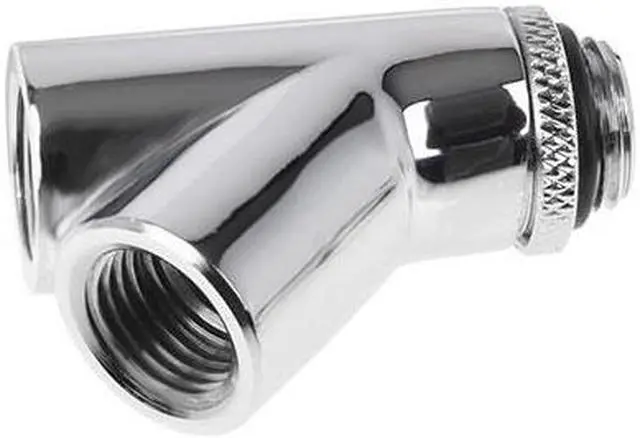 Alt view image 2 of 3 - Alphacool Eiszapfen Y-Connector 45° Rotatable G1/4 Outer Thread to 2x G1/4 Inner Thread - Chrome (17400)