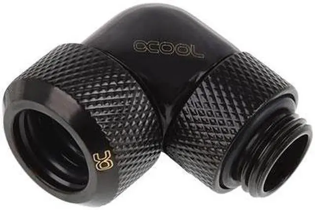 Alt view image 3 of 3 - Alphacool Eiszapfen 13mm HardTube Compression Fitting 90° Rotatable G1/4 - Knurled - Deep Black (17393)