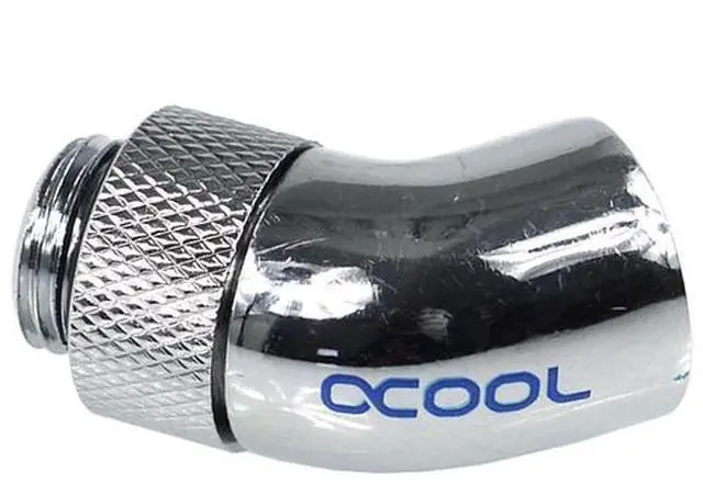 Alt view image 4 of 4 - Alphacool G1/4 45° Male to Female Revolvable Angled Adaptor - Chrome (17050)