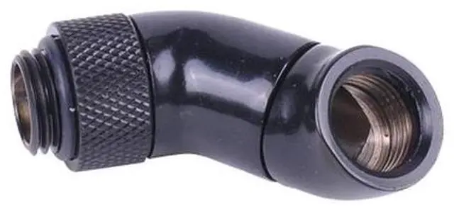 Alt view image 4 of 5 - Alphacool G1/4 Double 45° Revolvable Angled Adaptor - Black (17060)