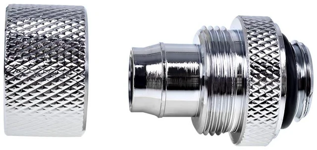 Main image of Alphacool Eiszapfen 3/8" ID x 1/2" OD G1/4" Compression Fitting - Chrome (17227)