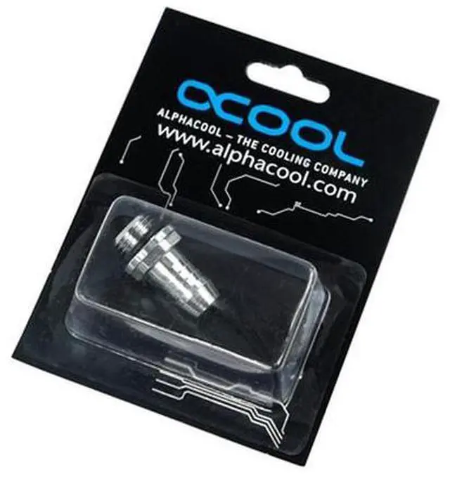 Alt view image 3 of 3 - Alphacool G1/4 3/8" (10mm) Barbed Fitting with O-Ring "FatBoy" - Chrome (17092)