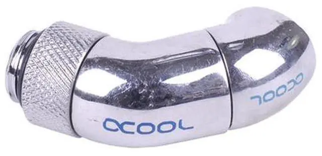 Alt view image 2 of 3 - Alphacool G1/4 Double 45° Revolvable Angled Adaptor - Chrome (17059)