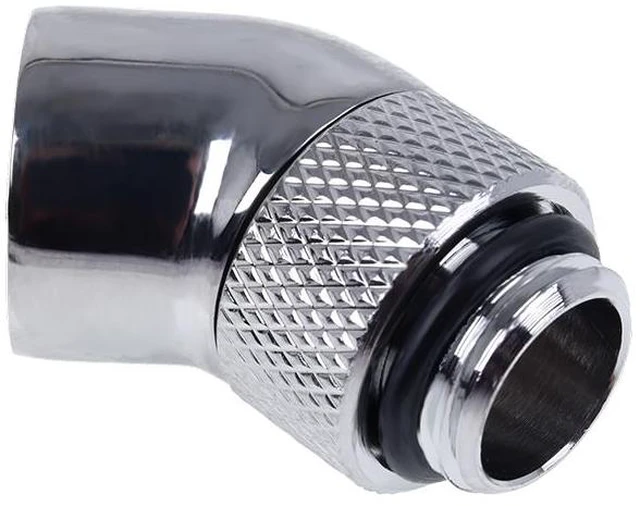 Alt view image 3 of 3 - Alphacool Eiszapfen G1/4" 45 Degree Angled Rotatable Adapter Fitting - Chrome (17247)