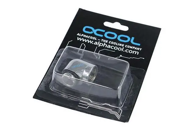 Alt view image 2 of 3 - Alphacool G1/4 Male to Female L-Connector - Chrome (17044)