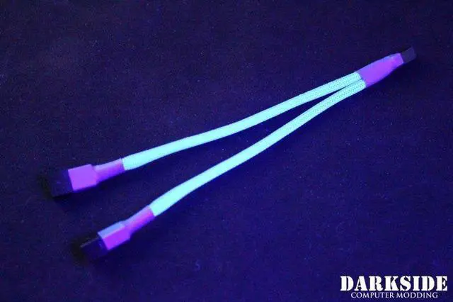 Alt view image 5 of 5 - Darkside 3-Pin Dual Fan Power Y-Cable Splitter - Dark Blue UV (DS-0440)