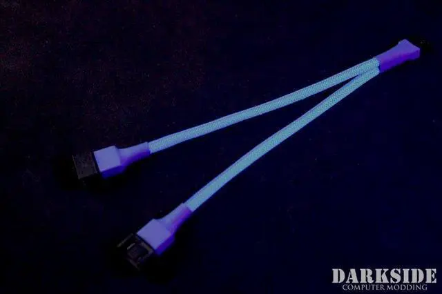Alt view image 3 of 3 - Darkside 4-Pin Dual Fan Power Y-Cable Splitter - Dark Blue UV (DS-0475)