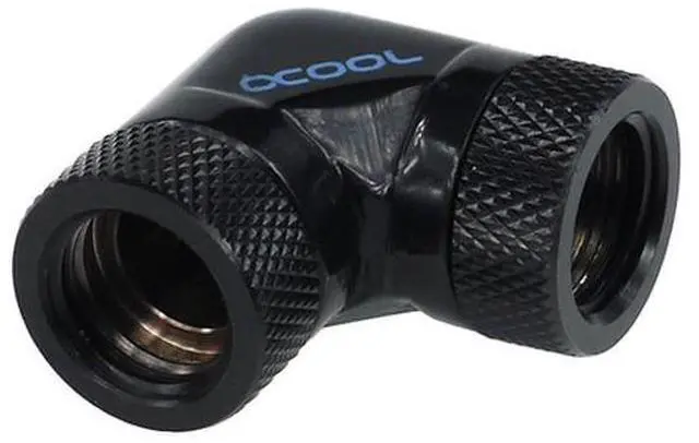 Main image of Alphacool G1/4 Revolvable 90° Female to Female L-Connector - Black (17039)