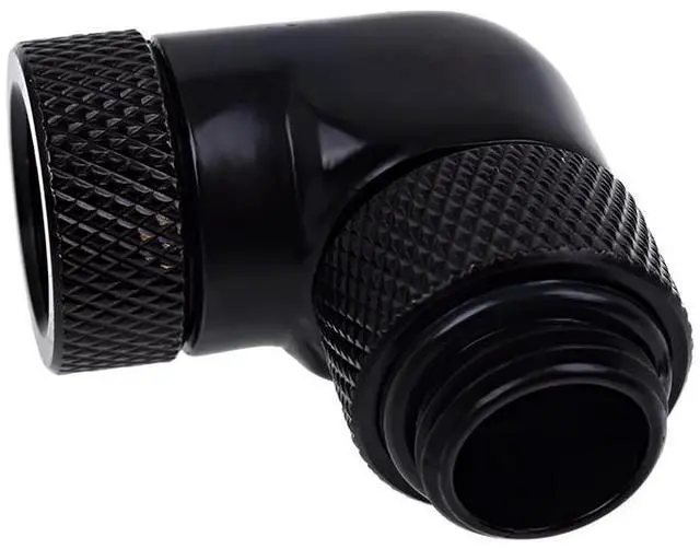 Alt view image 2 of 3 - Alphacool Eiszapfen G1/4" 90° Dual Rotary Male to Female L-Connector - Black (17260)