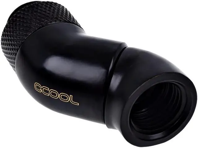 Alt view image 2 of 3 - Alphacool Eiszapfen G1/4" Dual Rotary 45° Adapter Fitting - Black (17250)
