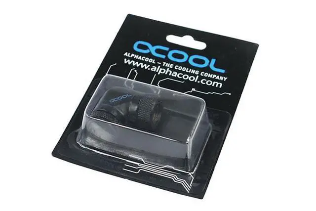 Alt view image 2 of 2 - Alphacool 90° Revolvable Male to Female Angled Adaptor - Deep Black (17057)