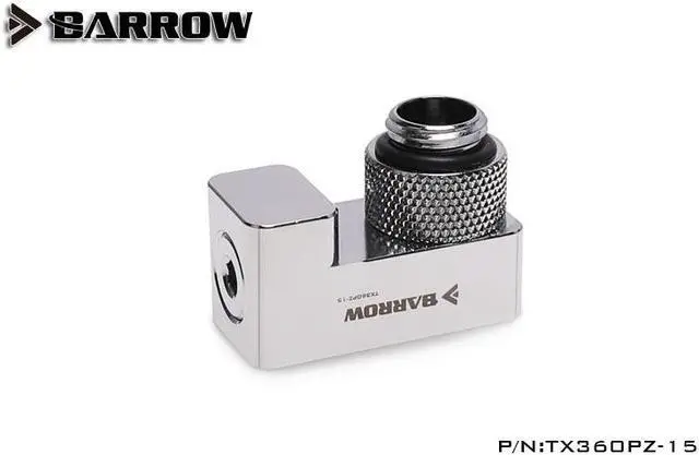 Main image of Barrow G1/4" 360° Rotary 15mm Offset Adapter Fitting - Silver (TX360PZ-15-Silver)