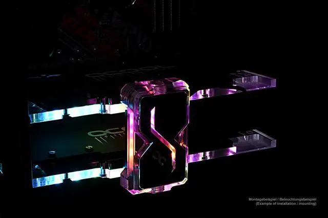 Alt view image 5 of 7 - Alphacool GPX SLI Connector Dual - Plexi - Addressable RGB - 3 PCI-E Space (12940)