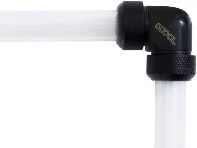 Alt view image 3 of 6 - Alphacool Eiszapfen Hard Tube Compression Fitting, 13mm OD, 90?, Deep Black