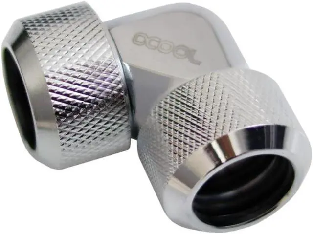 Alt view image 2 of 6 - Alphacool Eiszapfen Hard Tube compression fitting 90 Degree, 16mm OD, Chrome