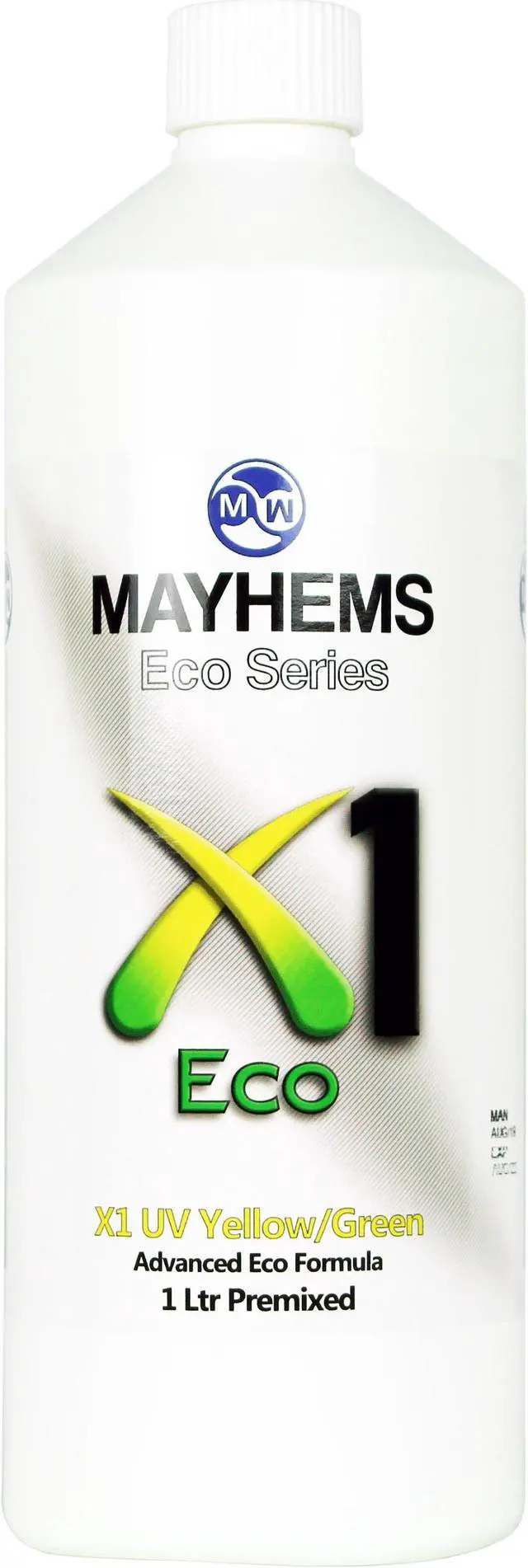 Main image of Mayhems X1 V2 Pre-Mixed Coolant - UV Yellow / Green | 1000ml (MX1UVYG1LTR)