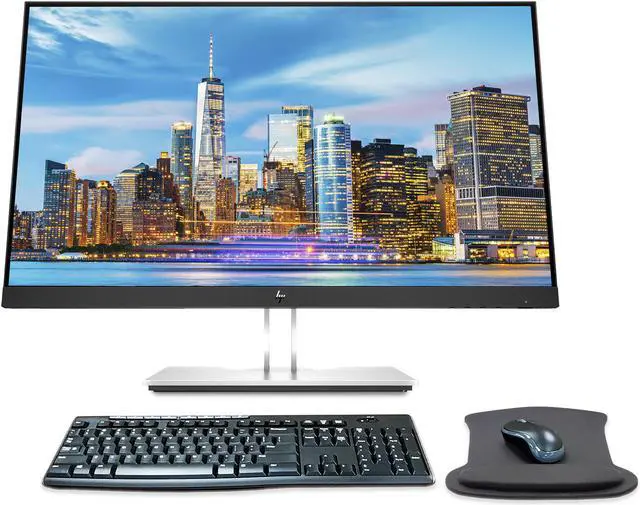 Main image of HP EliteDisplay E24 G4 24 Inch 1920 x 1080 Full HD IPS LED-Backlit LCD Monitor Bundle with HDMI, VGA, DisplayPort, Gel Mouse Pad, and MK270 Wireless Keyboard and Mouse Combo