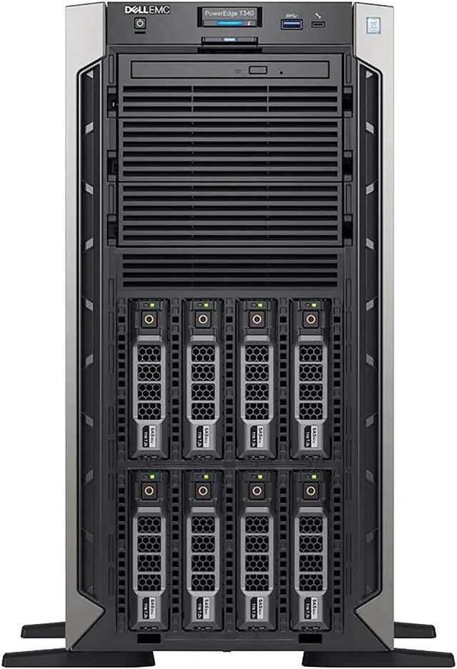 Alt view image 3 of 5 - Dell PowerEdge T340 Tower Server, Windows 2016 Standard, Intel Xeon E-2124 Quad-Core 3.3GHz 8MB, 64GB DDR4 , 16TB SATA 6Gb/s + 2TB SSD (18TB Total), H730 RAID 2GB Cache, Dual PSU