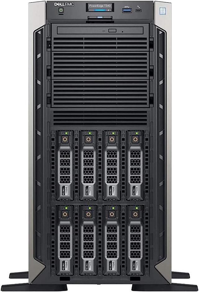 Alt view image 3 of 5 - Dell PowerEdge T340 Tower Server Bundle with 16GB USB Flash Drive, Intel Xeon E-2124 Quad-Core, 32GB DDR4, 4TB SSD, RAID, Single PSU, DVD-ROM