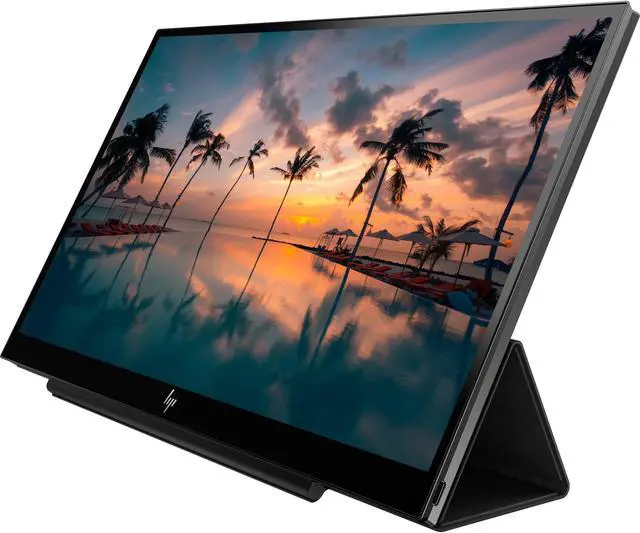 Alt view image 2 of 5 - HP E14 FHD (1920 x 1080) Portable Travel Monitor Bundle with USB Type-C, Black Matte Bluetooth Folding Wireless Keyboard, and Black Pebble M355 Bluetooth Wireless Mouse