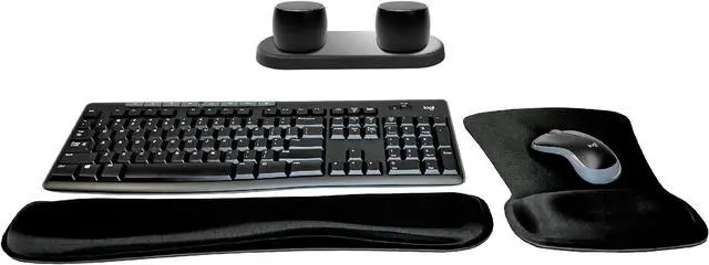 Main image of Logitech MK270 Wireless Keyboard & Mouse Combo Active Lifestyle Travel Home Office Modern Bundle with Set of 2 Pro Portable Wireless Bluetooth Speakers, Charging Tray, Gel Wrist Pad & Gel Mouse Pad