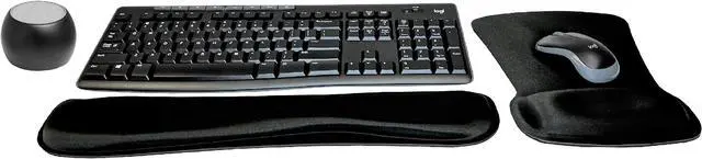 Main image of Logitech MK270 Wireless Keyboard & Mouse Combo Travel Home Office Modern Bundle with Boost Water-Resistant Portable Wireless Bluetooth Speaker, Gel Wrist Pad, & Gel Mouse Pad