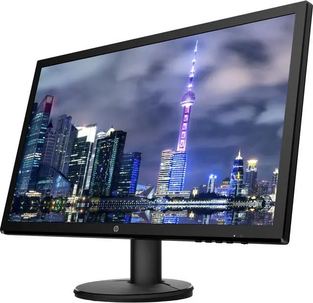 Alt view image 2 of 7 - HP V24 FHD 1920x1080 Monitor 2 Pack Bundle with HDMI, FreeSync, Low Blue Light, and 2 Bluetooth Speakers for Professional Sound, Built-in Microphone and Remote Shutter for Photos