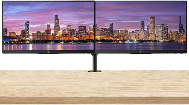 Main image of HP Z23n G2 23 Inch FHD 1080p IPS LED Business Monitor (1JS06A8#ABA) 2-Pack Bundle with HDMI, DisplayPort, VGA, USB Ports, and Dual Monitor Desk Mount Stand with Clamp