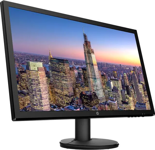 Alt view image 3 of 7 - HP V24 24 inch TN Full HD 1920 x 1080 LED Backlit LCD Monitor 2-Pack Bundle with HDMI & VGA ports, 75Hz Refresh Rate, Low Blue Light, Desk Mount Clamp Dual Monitor Stand, & Mini Speaker - Glam Lilac