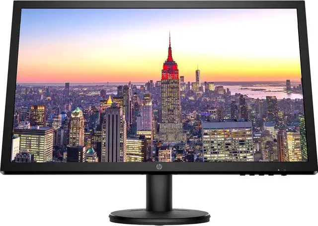 Alt view image 2 of 7 - HP V24 24 inch TN Full HD 1920 x 1080 LED Backlit LCD Monitor 2-Pack Bundle with HDMI & VGA ports, 75Hz Refresh Rate, Low Blue Light, Desk Mount Clamp Dual Monitor Stand, & Mini Speaker - Glam Lilac