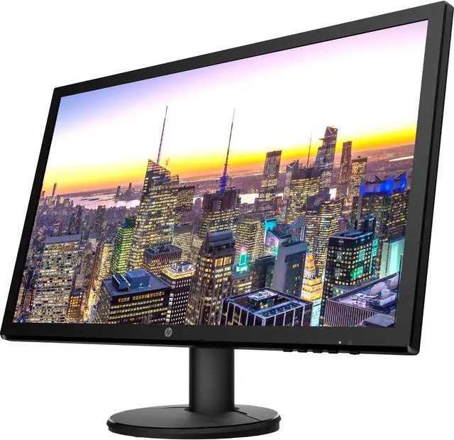 Alt view image 4 of 7 - HP V24 24 inch TN Full HD 1920 x 1080 LED Backlit LCD Monitor 2-Pack Bundle with HDMI & VGA ports, 75Hz Refresh Rate, Low Blue Light, Desk Mount Clamp Dual Monitor Stand, & Mini Speaker - Glam Lilac