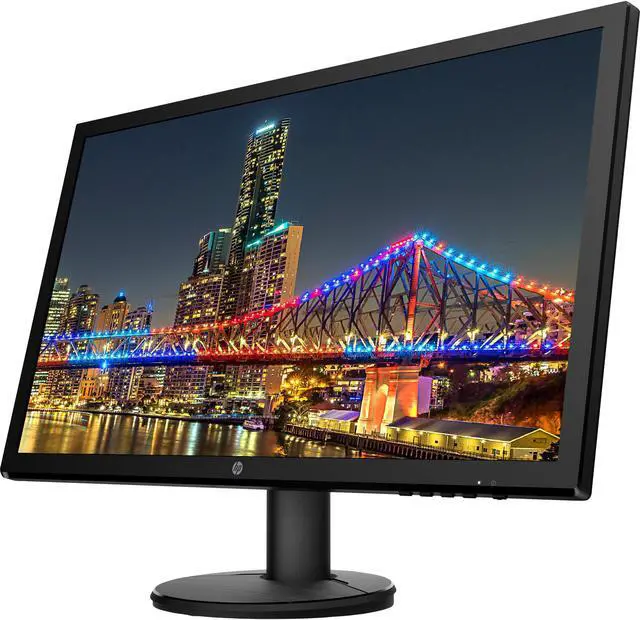 Alt view image 4 of 7 - HP V24 24 inch TN Full HD 1920 x 1080 LED Backlit LCD Monitor 2-Pack Bundle with FreeSync, 75Hz Refresh Rate, Low Blue Light, Desk Mount Clamp Dual Monitor Stand, & Mini Speaker - Mirror Hematite