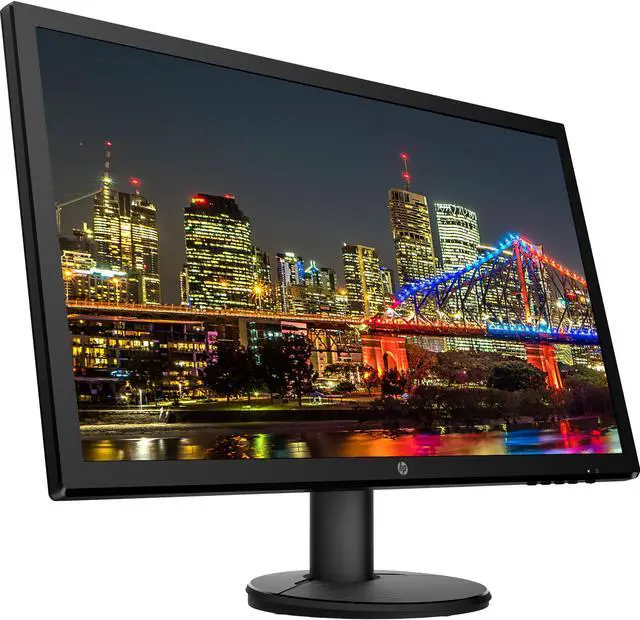Alt view image 3 of 7 - HP V24 24 inch TN Full HD 1920 x 1080 LED Backlit LCD Monitor 2-Pack Bundle with FreeSync, 75Hz Refresh Rate, Low Blue Light, Desk Mount Clamp Dual Monitor Stand, & Mini Speaker - Mirror Hematite