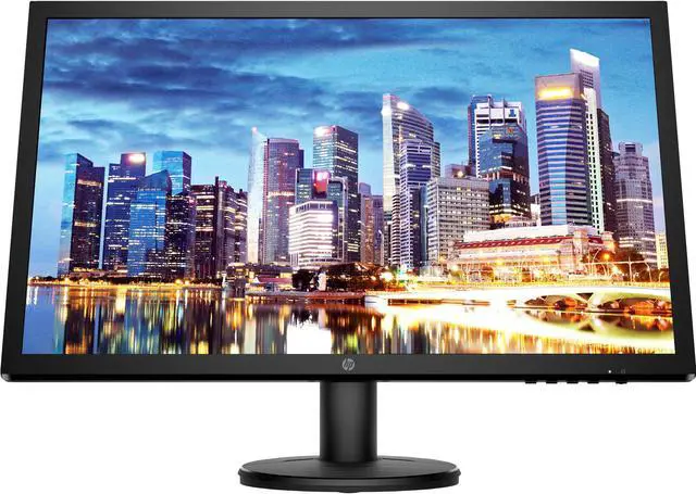 Alt view image 2 of 7 - HP V24 24 inch TN Full HD 1920 x 1080 LED Backlit LCD Monitor 2-Pack Bundle with FreeSync, 75Hz Refresh Rate, Low Blue Light, Desk Mount Clamp Dual Monitor Stand, & Mini Speaker - Mirror Rose Gold