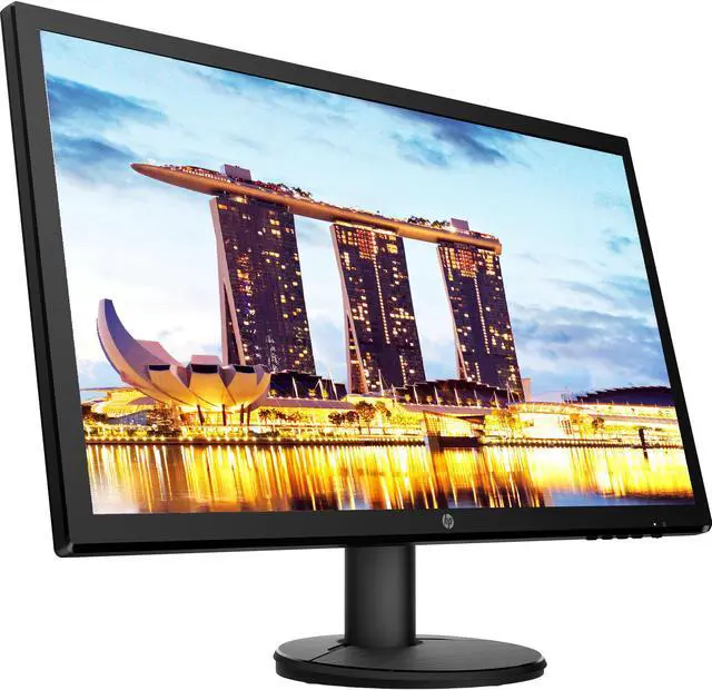 Alt view image 3 of 7 - HP V24 24 inch TN Full HD 1920 x 1080 LED Backlit LCD Monitor 2-Pack Bundle with FreeSync, 75Hz Refresh Rate, Low Blue Light, Desk Mount Clamp Dual Monitor Stand, & Mini Speaker - Mirror Rose Gold