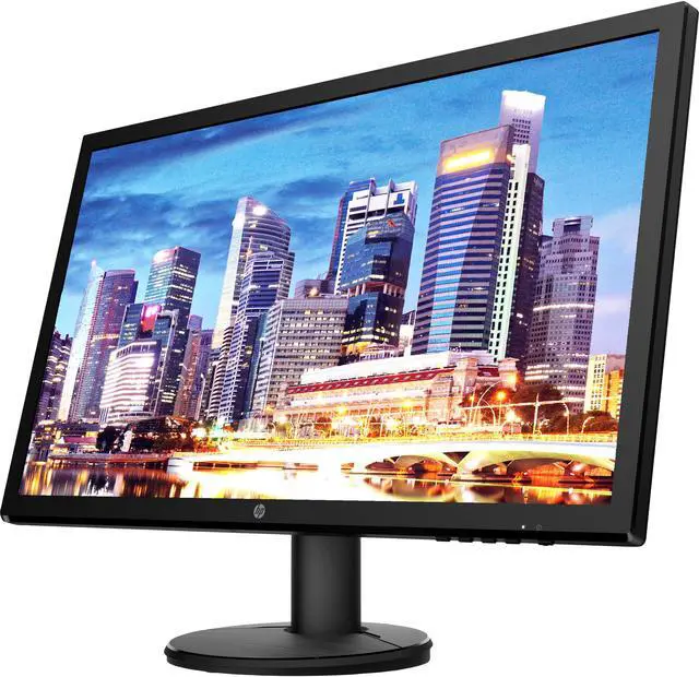 Alt view image 4 of 7 - HP V24 24 inch TN Full HD 1920 x 1080 LED Backlit LCD Monitor 2-Pack Bundle with FreeSync, 75Hz Refresh Rate, Low Blue Light, Desk Mount Clamp Dual Monitor Stand, & Mini Speaker - Mirror Rose Gold