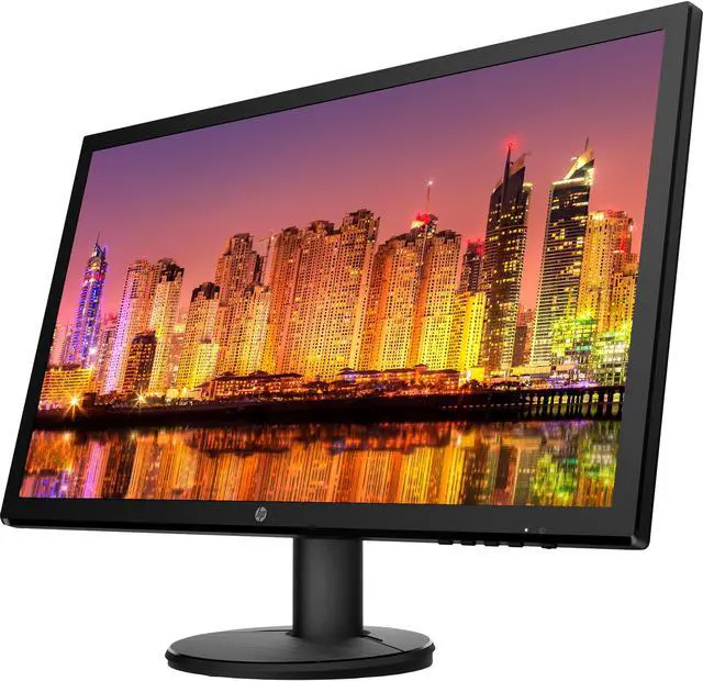 Alt view image 4 of 7 - HP V24 24 inch TN Full HD 1920 x 1080 LED Backlit LCD Monitor 2-Pack Bundle with HDMI & VGA ports, 75Hz Refresh Rate, Low Blue Light, Desk Mount Clamp Dual Monitor Stand, & Mini Speaker - Rose Gold