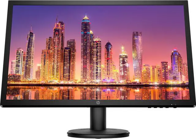 Alt view image 2 of 7 - HP V24 24 inch TN Full HD 1920 x 1080 LED Backlit LCD Monitor 2-Pack Bundle with HDMI & VGA ports, 75Hz Refresh Rate, Low Blue Light, Desk Mount Clamp Dual Monitor Stand, & Mini Speaker - Rose Gold